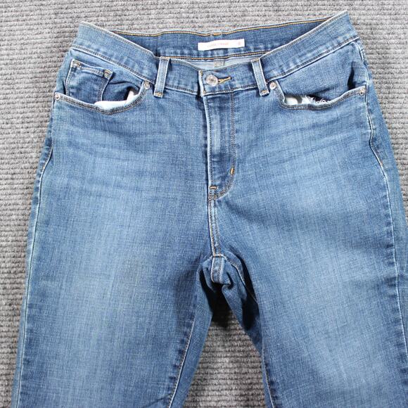 Levi’s Classic Straight Womens 8 Blue Mid Rise Stretch Jeans W29 L23 Light Wash - Picture 3 of 12